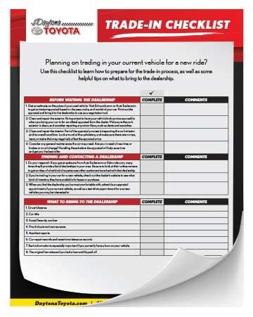Download Our FREE Trade-In Checklist